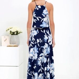 Navy Blue Floral Print Two Piece Set from Lulus
